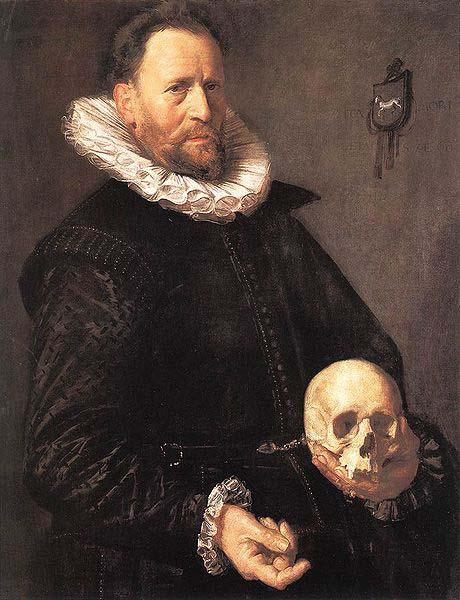 Frans Hals Portrait of a Man Holding a Skull WGA oil painting image